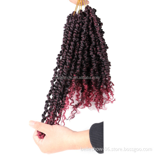 10inch 12 strands Passion Twist Prelooped Braiding Synthetic Crochet Braid Hair 10inch Water Wave Passion Twist Hair